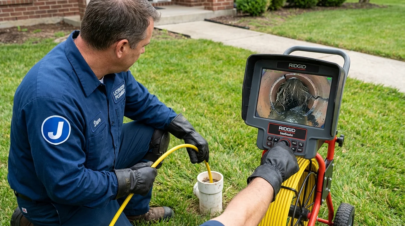 Sewer camera inspection being performed by Johns Plumbing LLC in Burney